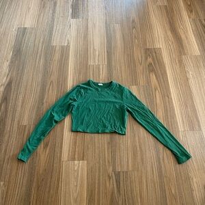 Cotton On Green Long Sleeve Crop Top